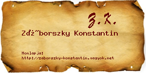 Záborszky Konstantin névjegykártya
