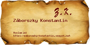 Záborszky Konstantin névjegykártya
